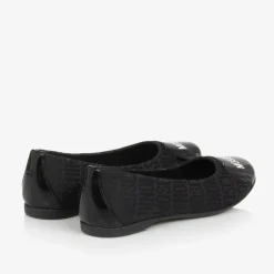 Moschino Girls Black Jacquard Ballerina Shoes Online