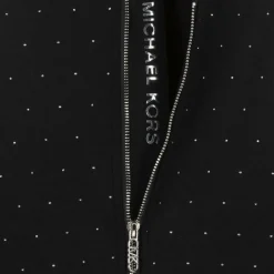 Michael Kors Kids Girls Black Jersey Diamanté Zip-Up Top New