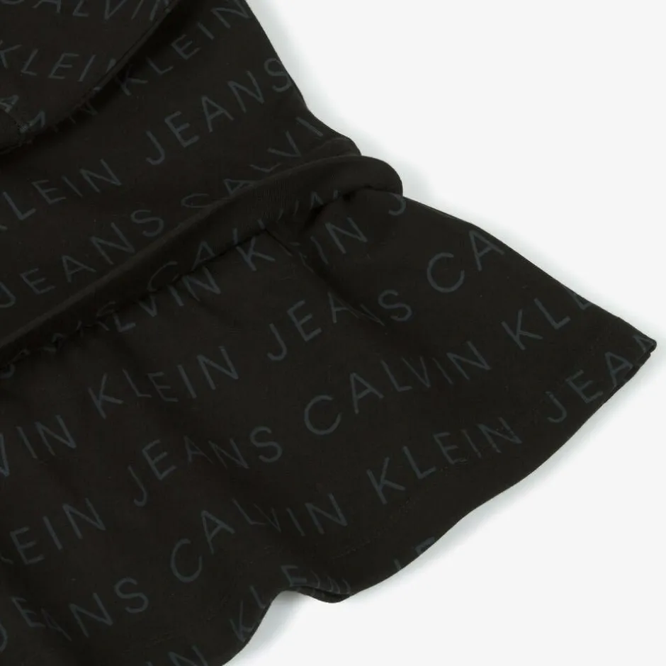 Calvin Klein Girls Black Jersey Logo Dress Outlet