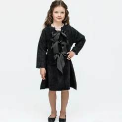 The Tiny Universe Girls Black Knitted Bow Cardigan