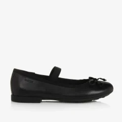 Geox Girls Black Leather Ballet Pumps Best