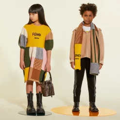 Fendi Girls Black Leather Boots New