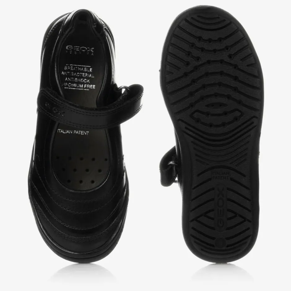 Geox Girls Black Leather Shoes