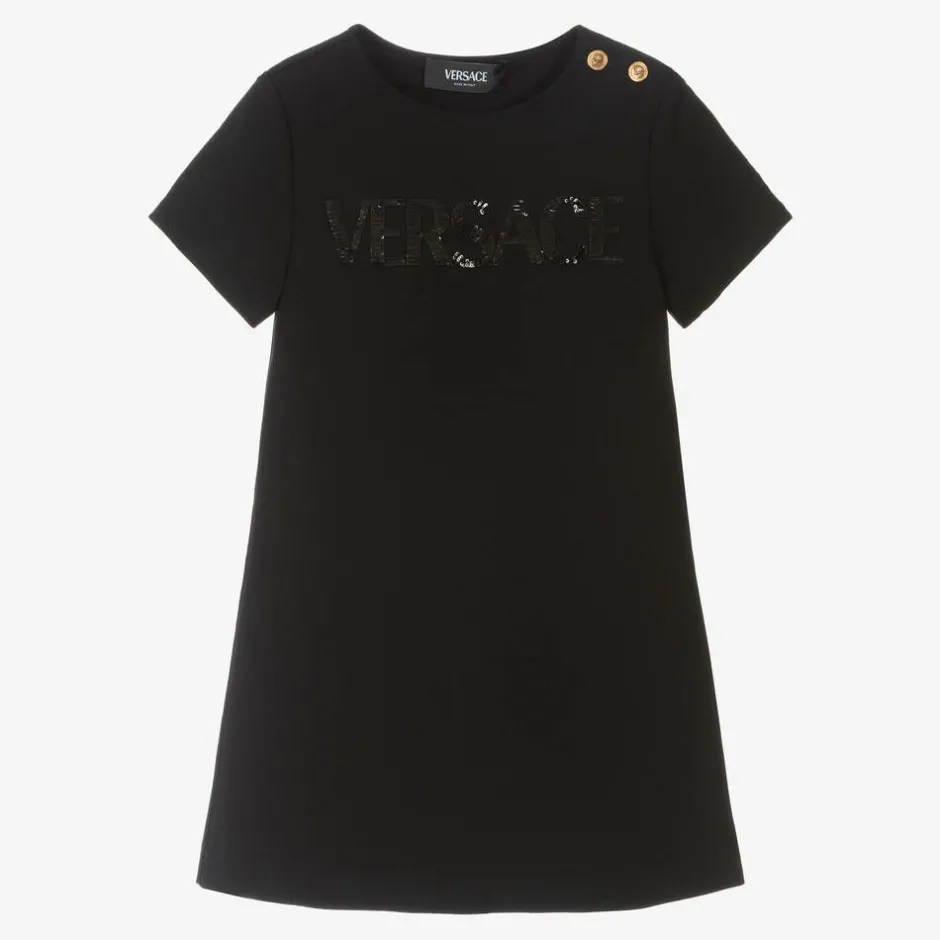 Versace Girls Black Milano Jersey Dress Sale