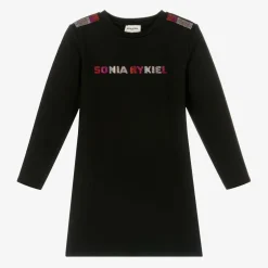 Sonia Rykiel Paris Girls Black Milano Jersey Diamanté Dress