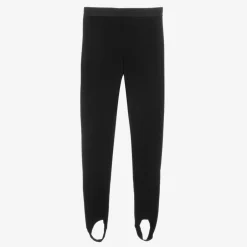Versace Girls Black Milano Jersey Stirrup Leggings New