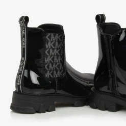 Michael Kors Kids Girls Black Patent Chelsea Boots Discount