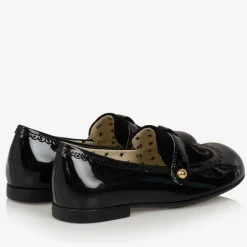 Gucci Girls Black Patent Leather Loafers