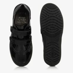Geox Girls Black Patent Leather Trainers Hot