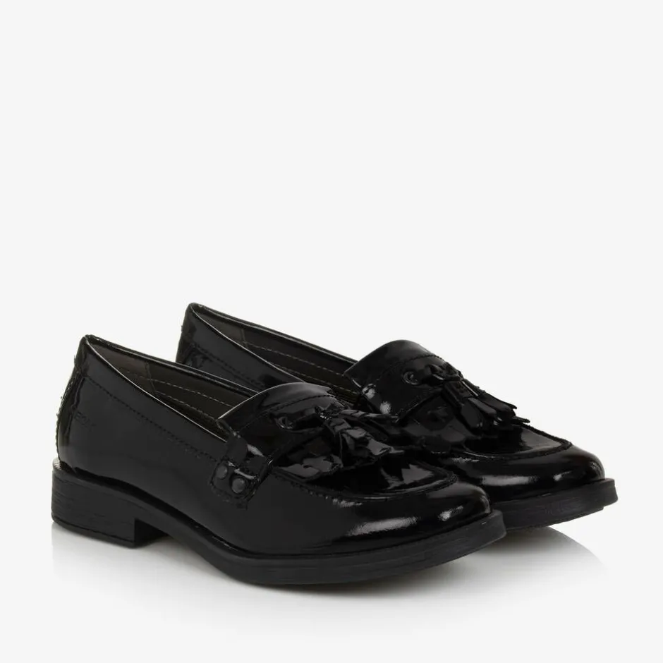 Geox Girls Black Patent Leather Loafers Sale