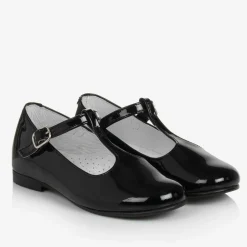 Beatrice amp; George Girls Black Patent Leather T-Bar Shoes Discount