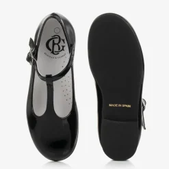 Beatrice amp; George Girls Black Patent Leather T-Bar Shoes Discount
