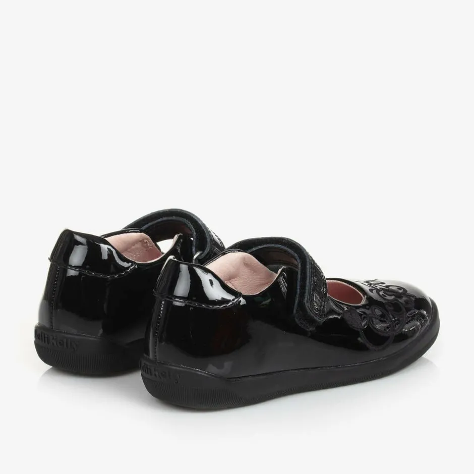 Lelli Kelly Girls Black Patent Leather Bar Shoes Outlet