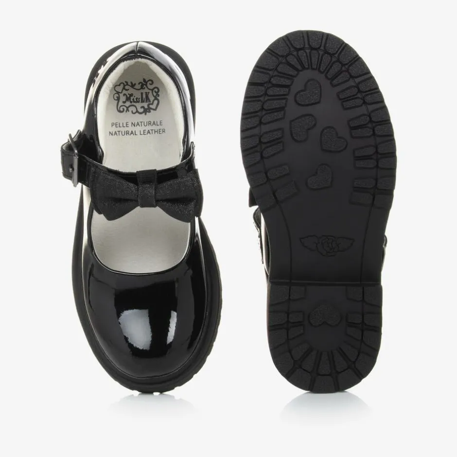 Lelli Kelly Girls Black Patent Leather Bar Shoes