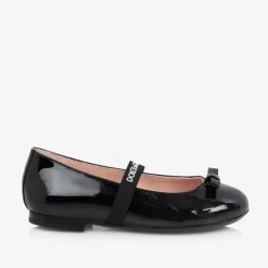 Dolce amp; Gabbana Girls Black Patent Leather Ballerina Flats Clearance