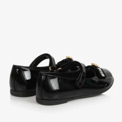 Moschino Girls Black Patent Leather Pumps