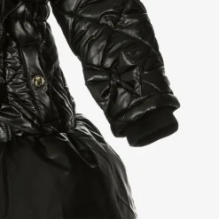 Caramelo Kids Girls Black Quilted Hooded Coat Clearance