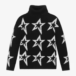 Perfect Moment Girls Black Roll Neck Star Sweater Outlet
