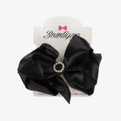 Bowtique London Girls Satin Bow Hair Clip (10cm) Black Best