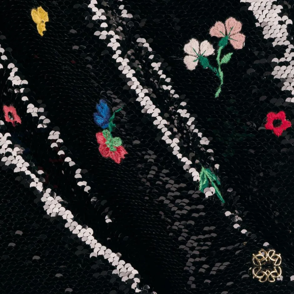 Elie Saab Girls Black Sequin Embroidered Floral Dress