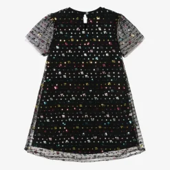 AIGNER Girls Black Sequinned Tulle Dress Clearance