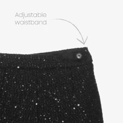 Versace Girls Black Sequinned Tweed Shorts Best