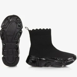 Monnalisa Girls Black Sock Trainers Hot