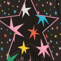 Stella McCartney Kids Girls Black Star Print Fringed Sweatshirt