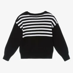 Givenchy Girls Black Stripe Cotton Jumper