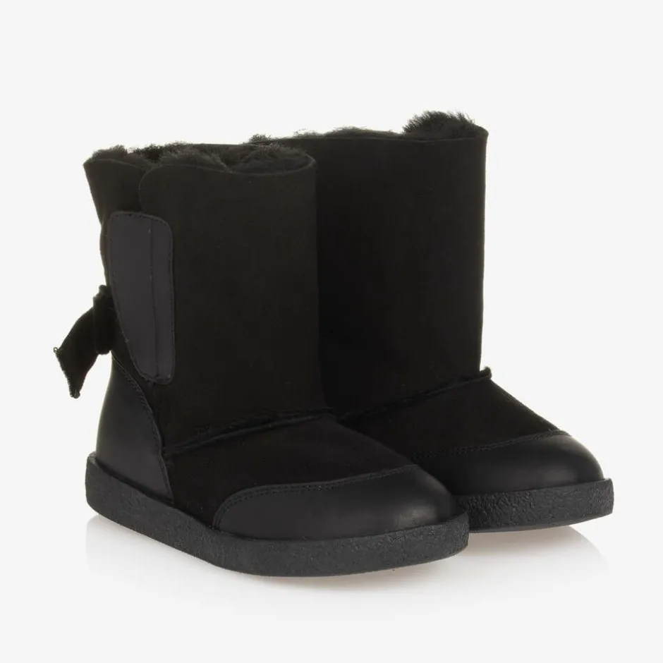 Falcotto by Naturino Girls Black Suede Leather Boots Best