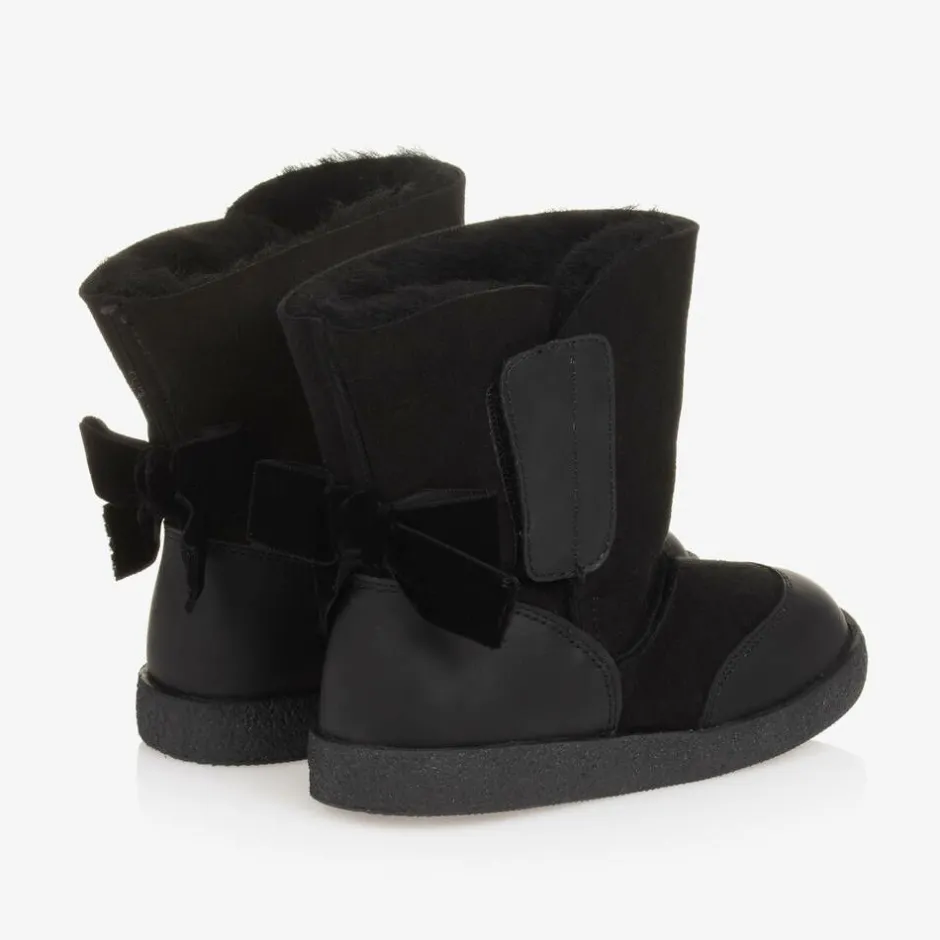 Falcotto by Naturino Girls Black Suede Leather Boots Best