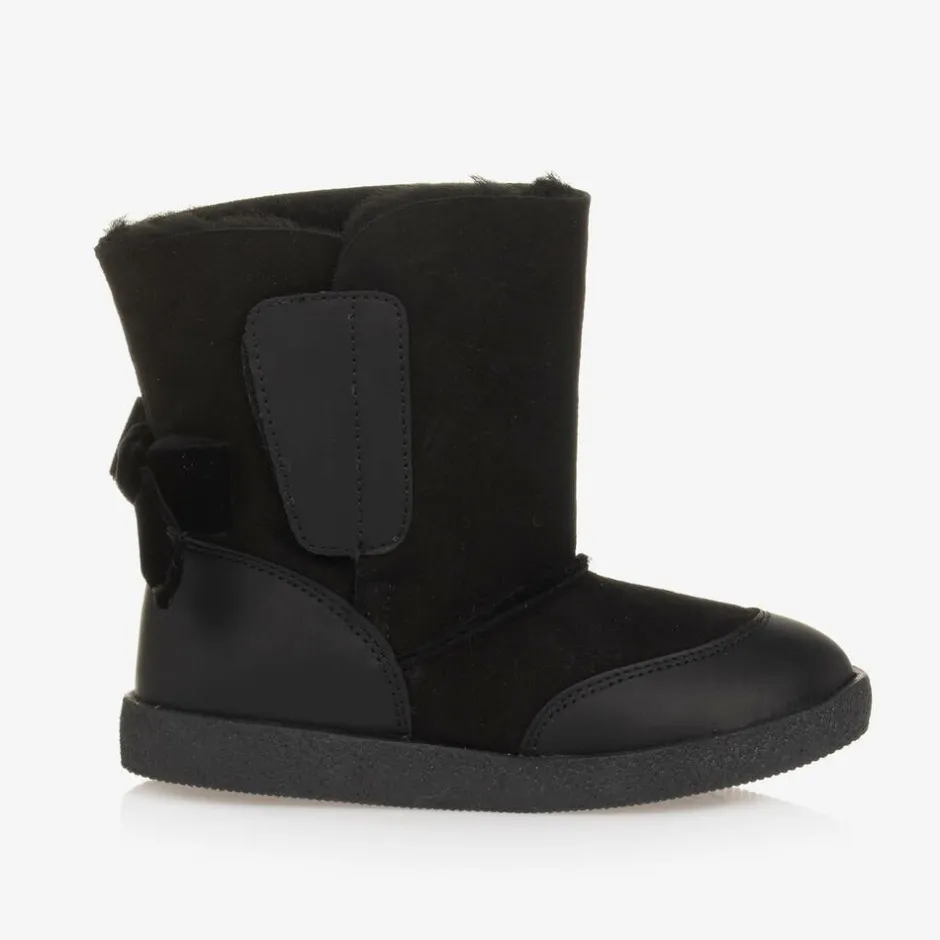 Falcotto by Naturino Girls Black Suede Leather Boots Best