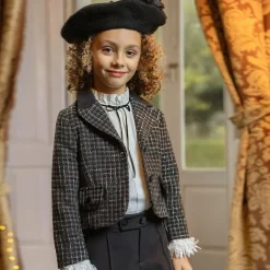 Piccola Speranza Girls Black Tweed Blazer New