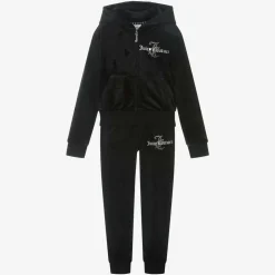 Juicy Couture Girls Black Velour Tracksuit Discount