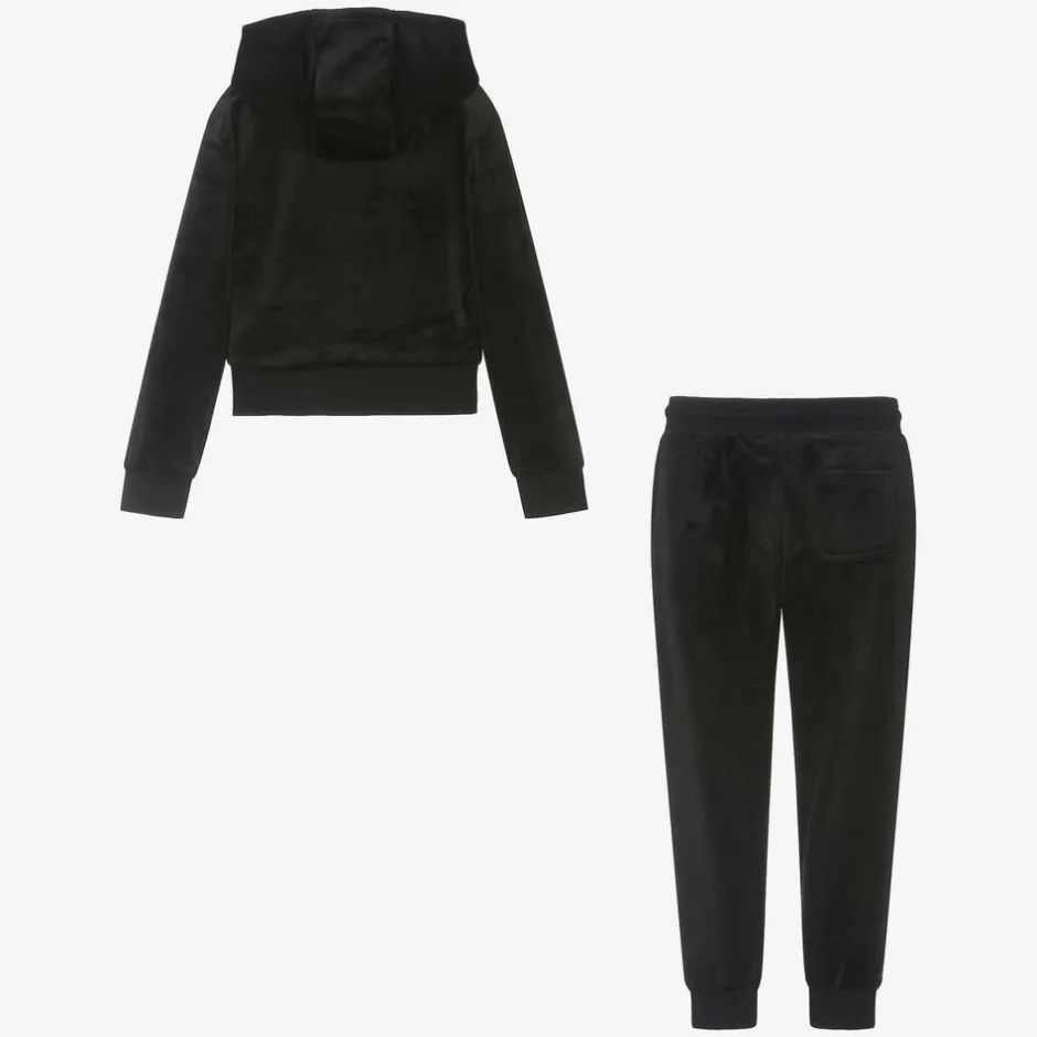 Juicy Couture Girls Black Velour Tracksuit Discount