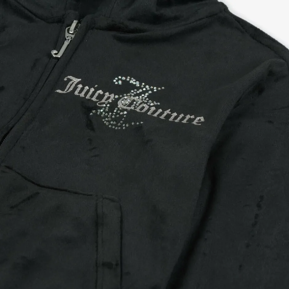 Juicy Couture Girls Black Velour Tracksuit Discount