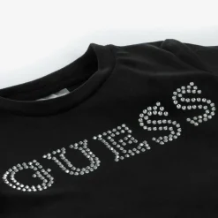 Guess Girls Black Velour T-Shirt New
