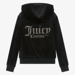 Juicy Couture Girls Black Velour Zip-Up Top Discount