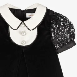 Childrensalon Occasions Girls Black Velvet & Lace Dress Clearance