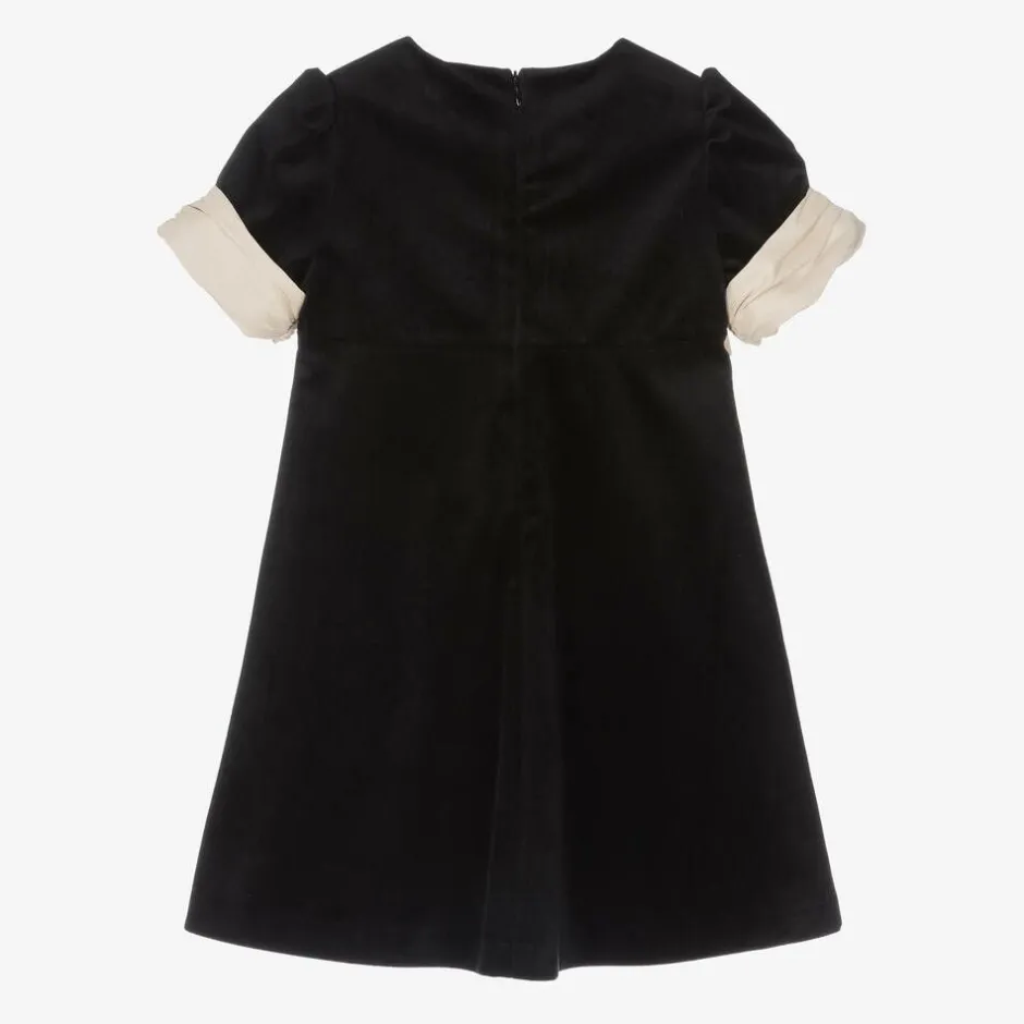 Patachou Girls Black Velvet Bow Dress Sale
