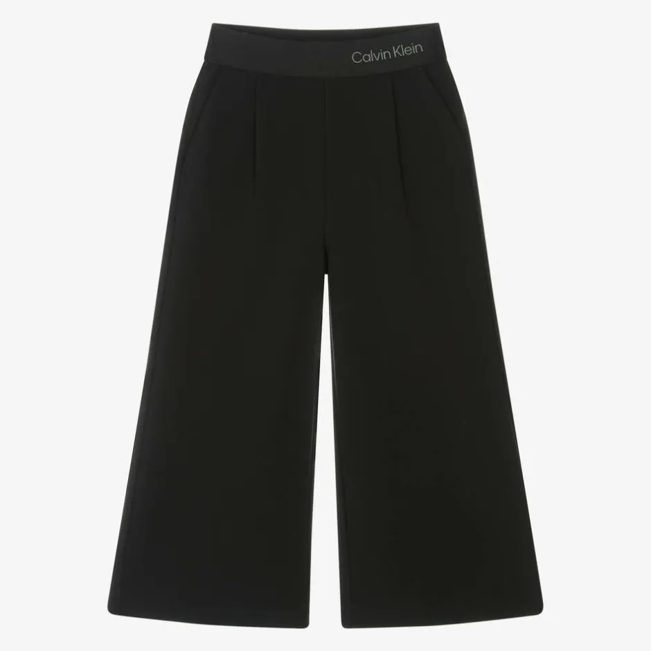 Calvin Klein Girls Black Wide Leg Trousers
