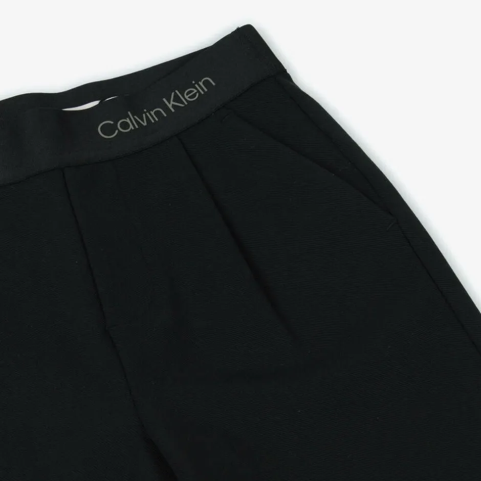 Calvin Klein Girls Black Wide Leg Trousers