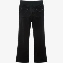 Juicy Couture Girls Black Wide Leg Velour Joggers Sale