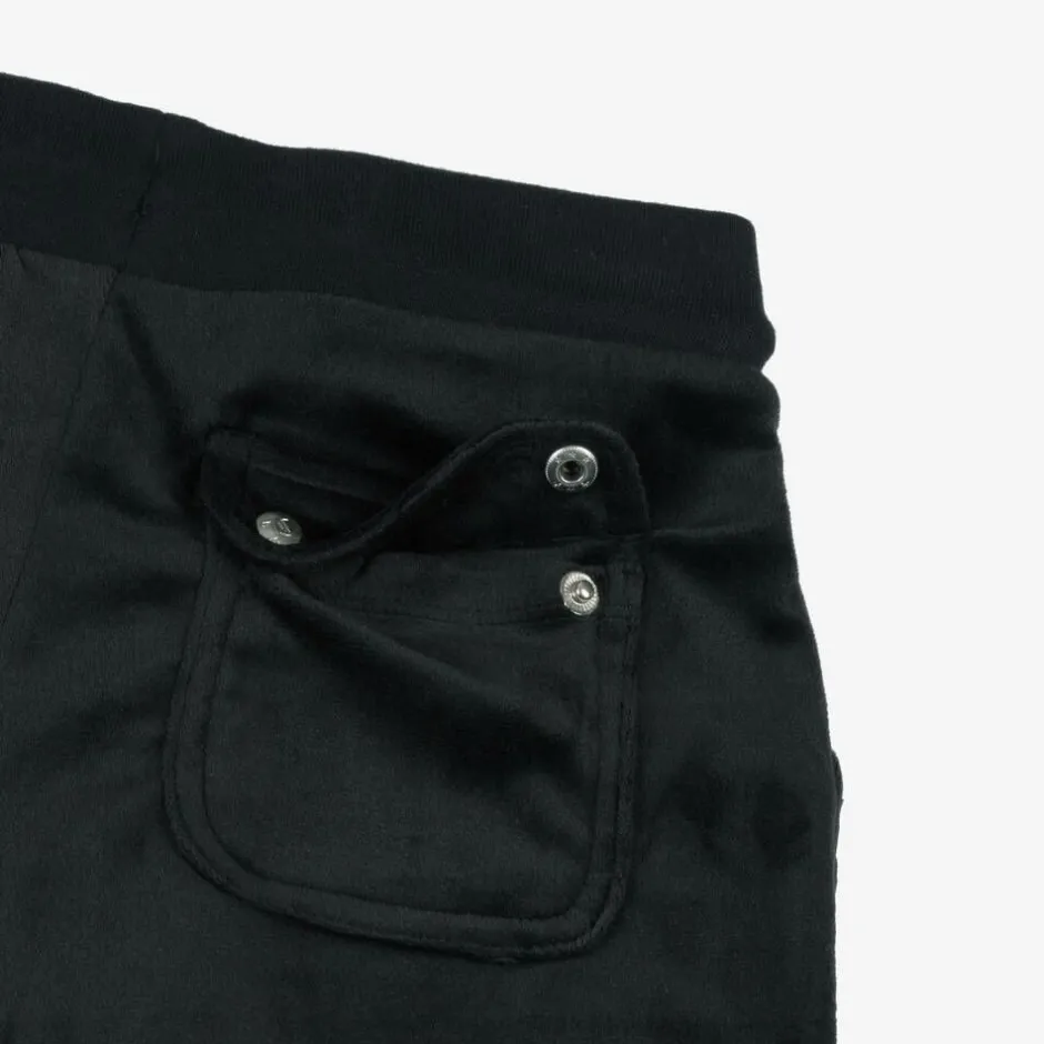 Juicy Couture Girls Black Wide Leg Velour Joggers Sale