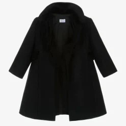 Ancar Girls Black Wool & Velvet Coat Hot
