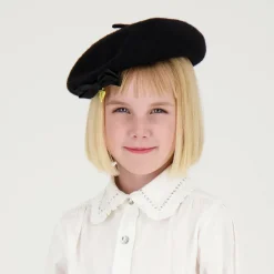 Angels Face Girls Black Wool Beret Online