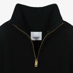 Burberry Girls Black Wool Icon Stripe Cape