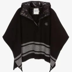 Moncler Enfant Girls Black Wool Poncho Hot