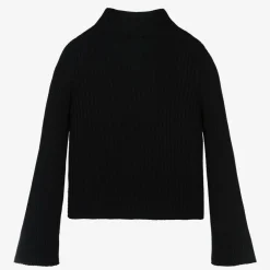 Moncler Enfant Girls Black Wool Turtleneck Sweater Discount