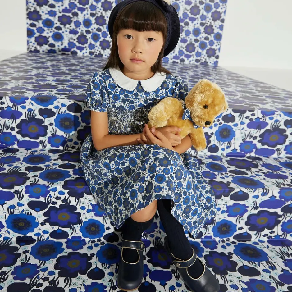 Childrens Classics Girls Blue & Gold Shoes